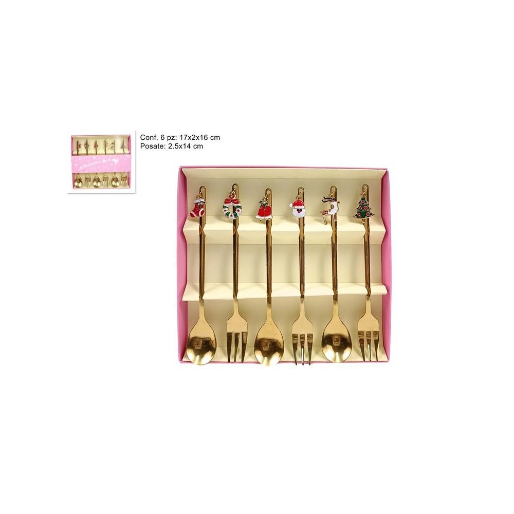 FORCHETTA CUCCHIAIO 6PZ. ORO